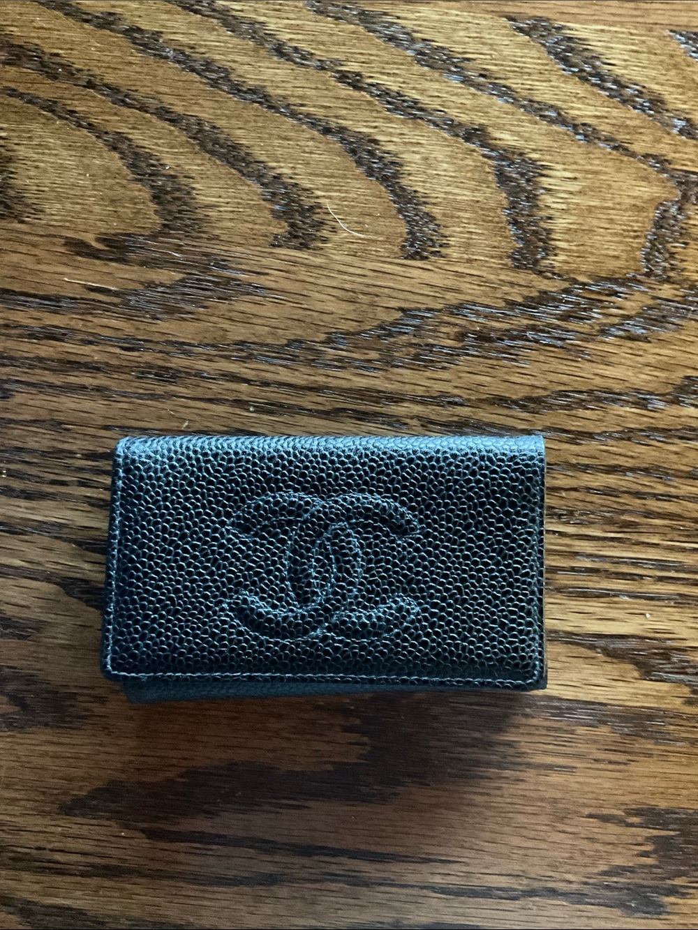 Authentic Chanel Caviar Leather Key Case